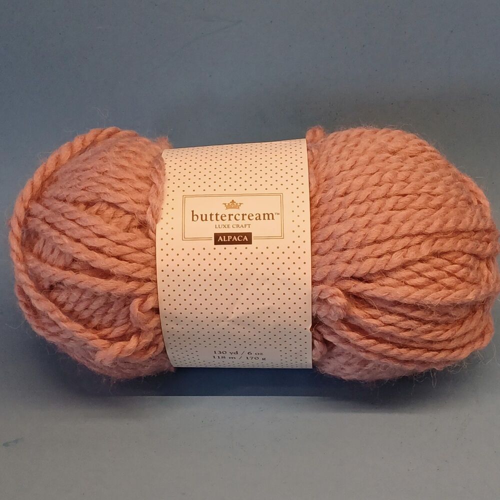Buttercream Luxe Craft Yarn, 80%Acrylic 20% Alpaca, Color-Rose, 6oz., 130 Yd.
